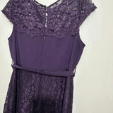 Billie & Blossom Ladies Dress Fit & Flare  Purple Size 14 Polyester   Short  Pet