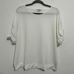 Next Ladies Top  Blouse White Size 16 Polyester  Short Sleeve   Bat Wing