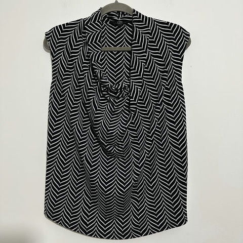 Next Black Sleeveless Top Blouse Size 10 Polyester