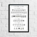 Laundry Guide 2 Simple Wall Home Decor Print