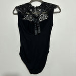 Evita Ladies Bodysuit  Casual Black Size 10 Viscose  Sleeveless