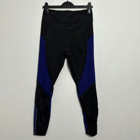 M&S Ladies Black Activewear Leggings Size 12 Ankle Polyester Blue