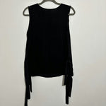 Warehouse Black Sleeveless Tie Up Sides Top Blouse Size 12 Polyester