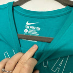 Nike Ladies Green Activewear T-Shirt Size S 100% Cotton Short Sleeve Crew Neck