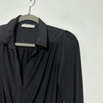 Oasis Ladies Blouse Top  Black Size S Small Polyester Long Sleeve Twist Front