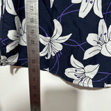 Debenhams Ladies Blouse Top  Blue Size 10 Polyester Sleeveless Floral Navy