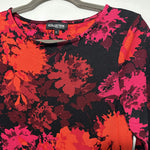 Debenhams Ladies Casual Top  Black Size 10 Cotton Blend Long Sleeve Floral Long