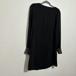 Oasis Black Shift Dress Size 10 Polyester Knee Length Tunic Long Sleeve