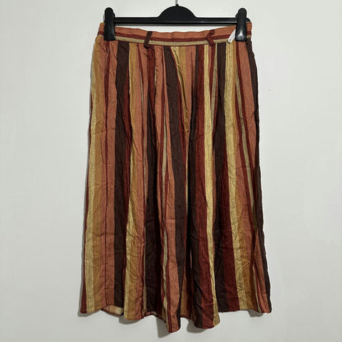 Debenhams Ladies Orange Flare Skirt Size 16 Viscose Vintage Knee Length