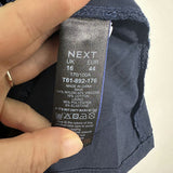 Next Blue T-Shirt Dress Size 16 Nylon Lace Button Short Ladies Dress