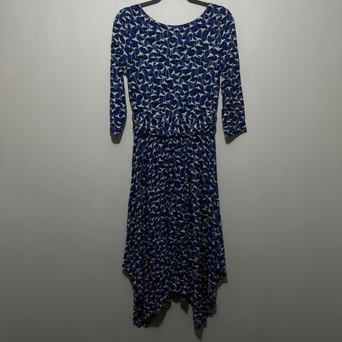 Boden Ladies Dress A-Line Blue Size 12 Viscose Midi
