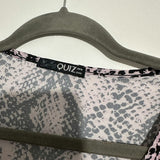 Quiz Pink Wrap Dress Size 16 Short Snake Belted Frill Polyester
