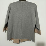 M&S Ladies Cardigan Shrug Grey Size 12 Cotton Blend Open Neck Waterfall