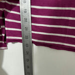 Hollister Ladies Top T-Shirt Purple XS Long Sleeve White Striped Cotton Blend