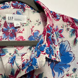 Gap Ladies Button-Up Top  Multicoloured Size L Large 100% Cotton Long Sleeve Flo