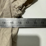 M&S Ladies Button-Up Top  Beige Size 8 Linen Blend Short Sleeve Petite