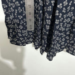 M&S Ladies  Pleated Skirt Blue Size 14 Viscose    Midi Floral Button Front