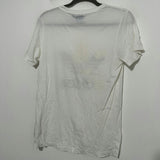 Adidas Ladies White Cotton Blend T-Shirt Size 6 Short Sleeve Vintage Retro