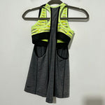 Nike Ladies Grey Tank Top XS Sleeveless Polyester Yellow Underlayer