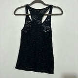 Gilly Hicks Black Tank Top XS Sleeveless Floral Lace Sydney