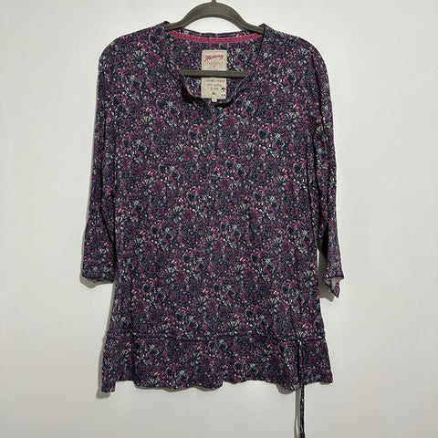 Mantaray Ladies Top  T-Shirt Purple Size 16 100% Cotton  3/4 Sleeve