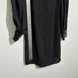 Oasis Black Shift Dress Size 10 Polyester Knee Length Tunic Long Sleeve