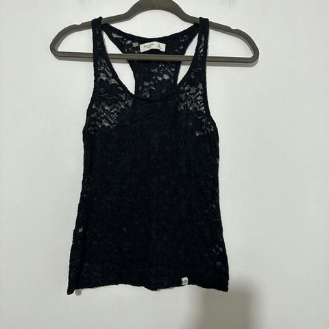 Gilly Hicks Black Tank Top XS Sleeveless Floral Lace Sydney