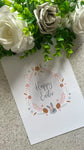 Happy Easter Bunny Egg Wreath Spring Easter Seasonal Wall Home Decor Print