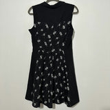 Oasis Black Floral Shirt Dress Size 12 Knee Length A-Line Polyester