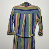 Boden Ladies  T-Shirt Dress Multicoloured Size 12 Viscose Midi Belted Striped