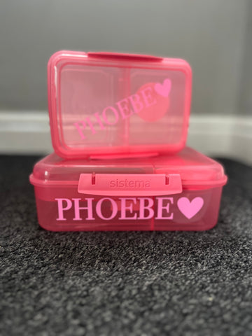 Personalised Name Set Of 4 School Water Bottle & Lunch Box Sticker Labels - Football Or Hearts