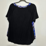 Kaliko Blue Viscose T-Shirt Top Size 16 Short Sleeve Ladies
