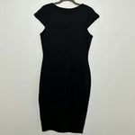 M&S Dress Ladies Black Bodycon Size 12 Viscose Knee Length
