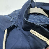 White Stuff Ladies  Pea Coat Blue Size 8 100% Cotton Removable Hood