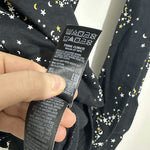 M&S Black Star Print Long Sleeve Cotton Blend T-Shirt Size 12