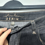 Karen Millen Ladies Jeans Straight Black Size 10 Cotton Blend Denim Zip Detail