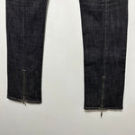 Karen Millen Ladies Jeans Straight Black Size 10 Cotton Blend Denim Zip Detail