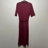 Next Ladies  T-Shirt Dress Red Size 12 Polyester Long Wine Belted