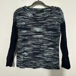Karen Millen Blue Cotton Blend Round Neck Jumper Pullover Size 2 Knitted