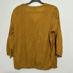 Debenhams Ladies Top  Blouse Yellow Size 16 Polyester  3/4 Sleeve