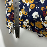 Debenhams Ladies Casual Top  Blue Size 10 Cotton Blend 3/4 Sleeve Floral Long