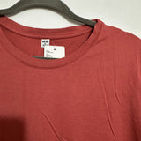 UNIQLO Red T-Shirt Ladies Top XL 100% Cotton Short Sleeve