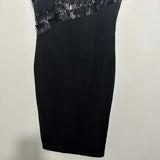 M&S Blue A-Line Dress Size 14 Polyester Knee Length High Neck Sequin Party