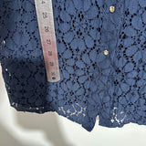 Next Blue T-Shirt Dress Size 16 Nylon Lace Button Short Ladies Dress