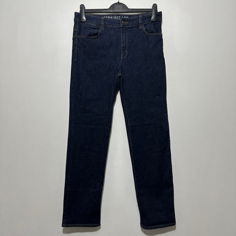 M&S Ladies Jeans Straight Blue Size 12 Cotton Blend Indigo
