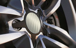 Silver Carbon Standard Universal Fit Alloy Wheel Centre Cap Badges (Pack of 4)