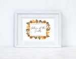 Personalised Autumn At The (Surname) Autumn Seasonal Wall Home Decor Print