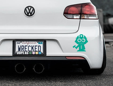 Adorable Firefighter Bumper Car Sticker