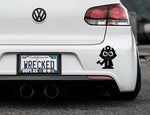 Adorable Firefighter Bumper Car Sticker