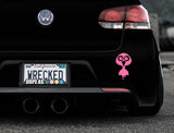 Adorable Flamingo Bumper Car Sticker